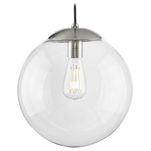 Progress Lighting Progress Lighting Atwell Brushed Nickel Pendant Light with Globe Shade P500311-009