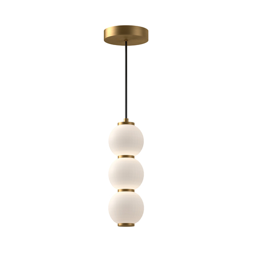 Alora Lighting Bijou Aged Gold LED Pendant Light with Globe Shade