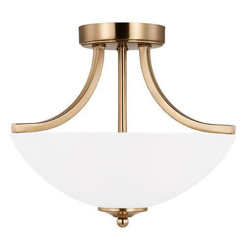 Geary 14-Inch Satin Brass Semi-Flush Mount by Generation Lighting