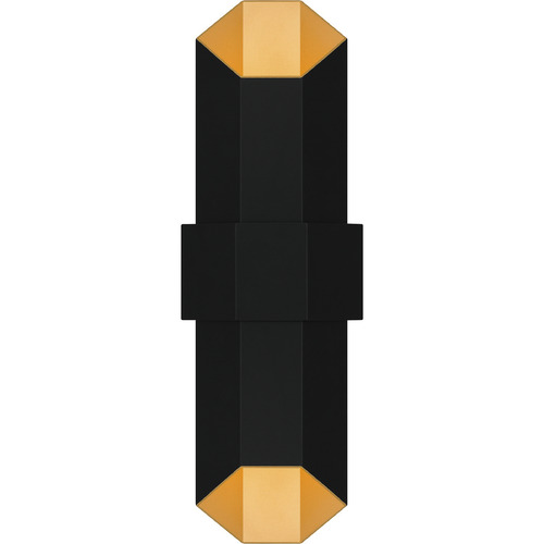 Chasm Matte Black Gold LED Outdoor Wall Light by Quoizel Lighting