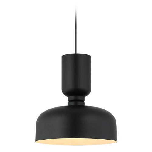 Matteo Lighting Matteo Lighting Pedestal Black Pendant Light with Bowl / Dome Shade C71102BK