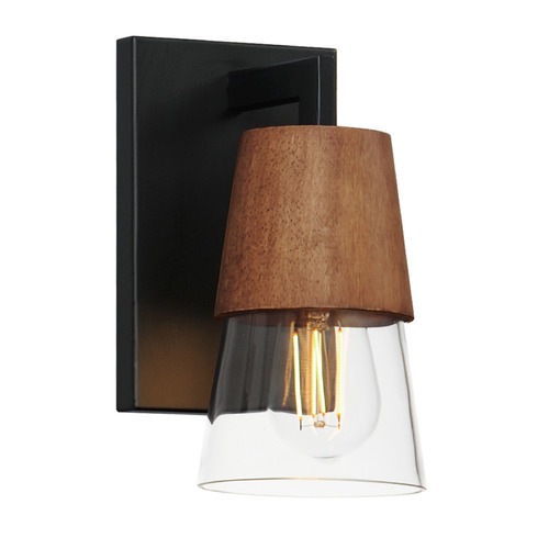 Maxim Lighting Carpenter Walnut & Black Sconce by Maxim Lighting 21621CLWNBK