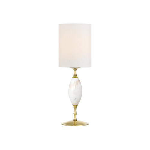 Marche Cordless Rechargeable Lamp in White & Brass by Currey & Company