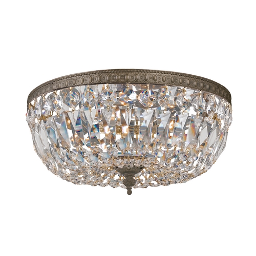 Crystorama Lighting Richmond Crystal Flush Mount in English Bronze by Crystorama Lighting 714-EB-CL-SAQ