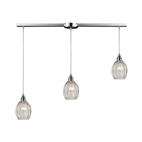 Elk Lighting Multi-Light Pendant Light with Clear Glass and 3-Lights 46017/3L
