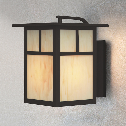 Craftsman Style Outdoor Wall Light in Bronze 10 Inches Tall