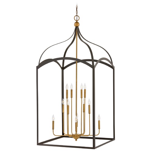 Clarendon 12-Light in Bronze & Heirloom Brass Chandelier by Hinkley Lighting