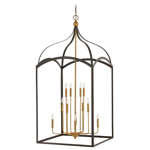 Hinkley Clarendon 12-Light in Bronze & Heirloom Brass Chandelier by Hinkley Lighting 3419BZ