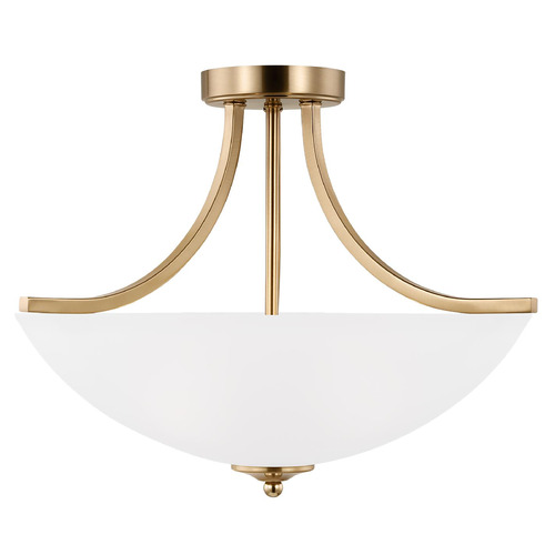 Generation Lighting Geary 18.63-Inch Satin Brass Semi-Flush Mount by Generation Lighting 7716503-848