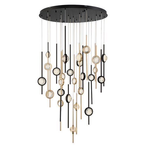 Barletta 40-Inch LED Chandelier in Black & Gold by Eurofase Lighting
