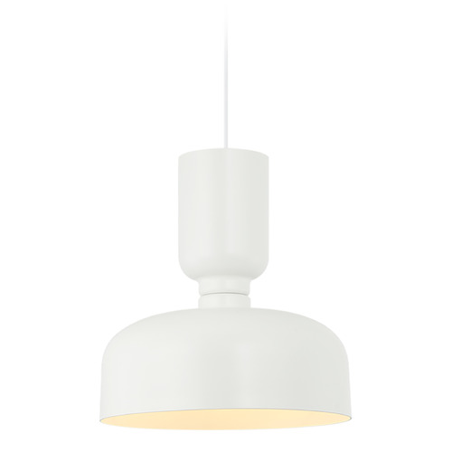 Matteo Lighting Matteo Lighting Pedestal White Pendant Light with Bowl / Dome Shade C71102WH