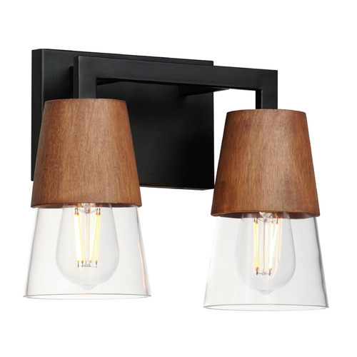 Carpenter Walnut & Black Bathroom Light by Maxim Lighting