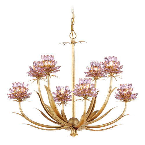 Currey and Company Marilee Dutch Gold Leaf LED Crystal Chandelier