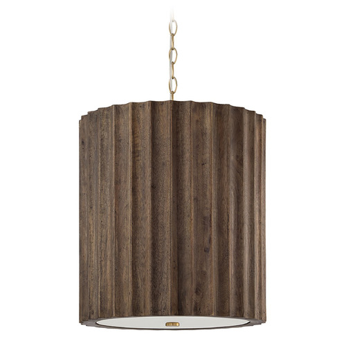 Capital Lighting Capital Lighting Cody Matte Brass Pendant Light with Drum Shade 357631MA