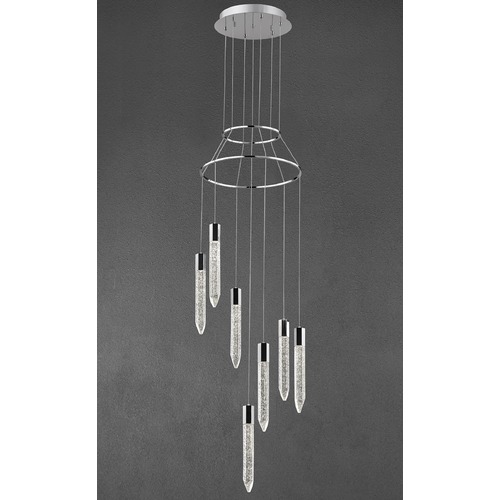 Design Classics Icicle Chrome LED Crystal Multi-Light Pendant
