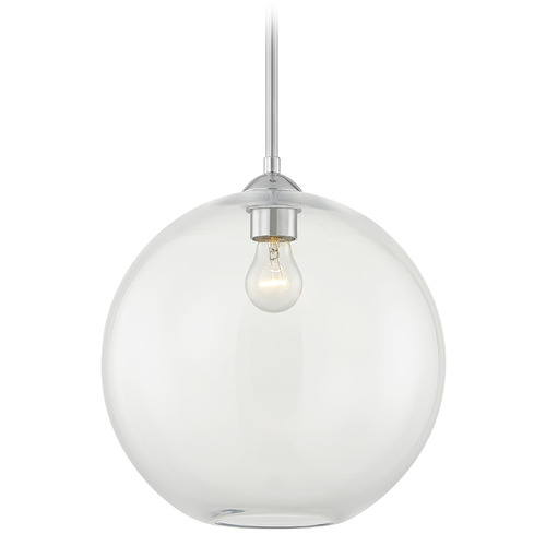 Design Classics Lighting Gala Fuse Pendant in Chrome with Clear Glass by Design Classics 581-26 GL1790-CL