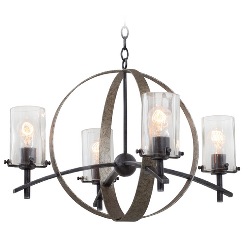 Irvine Vintage Iron Chandelier by Kalco Lighting