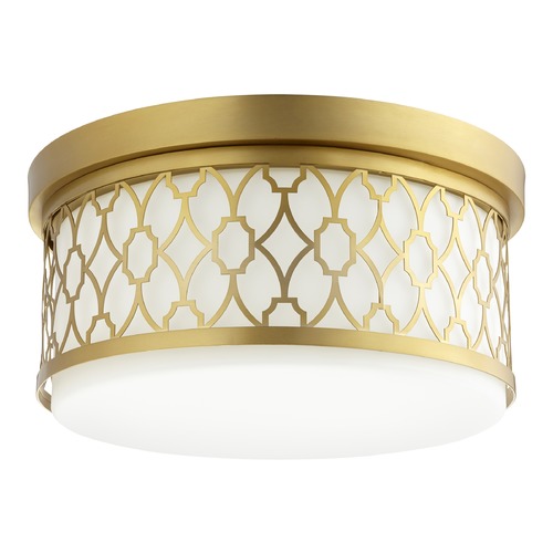 Quorum Lighting Aged Brass Flush Mount by Quorum Lighting 344-14-80