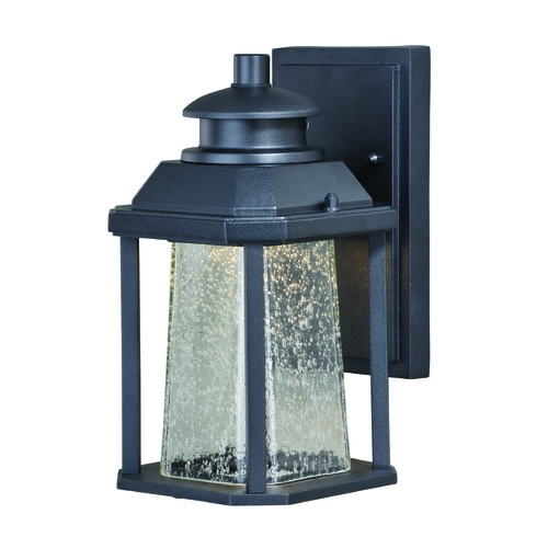 Vaxcel Lighting Seeded Glass LED Outdoor Wall Light Black by Vaxcel Lighting T0308