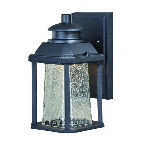 Seeded Glass LED Outdoor Wall Light Black by Vaxcel Lighting