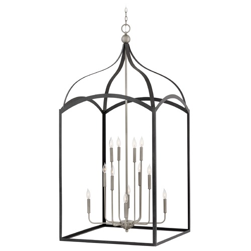 Hinkley Clarendon 12-Light Aged Zinc & Antique Nickel Chandelier by Hinkley Lighting 3419DZ