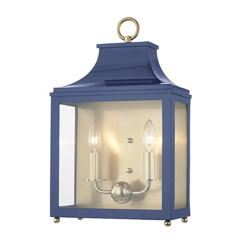 Leigh Aged Brass & Navy Sconce by Mitzi by Hudson Valley