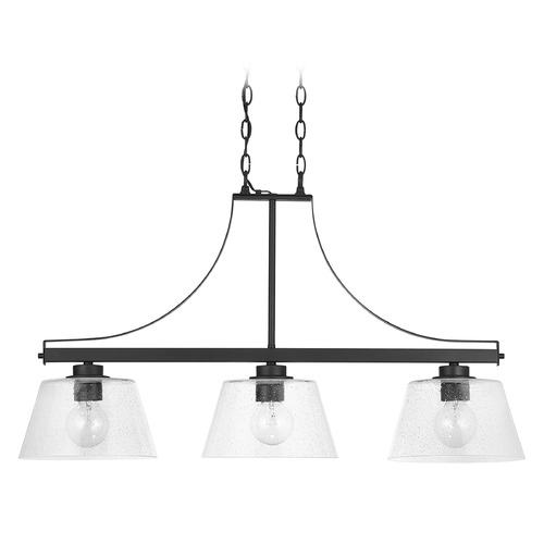 HomePlace by Capital Lighting Mattie 36-Inch Island Light in Matte Black with Clear Seeded Glass 838434MB
