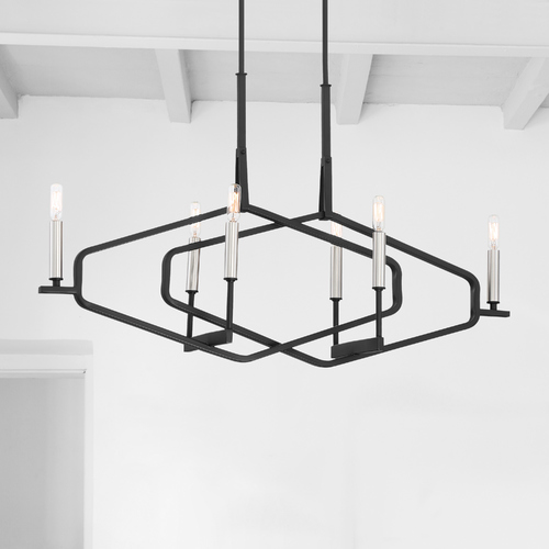 Traveler Sand Coal & Brushed Nickel Island Light by George Kovacs