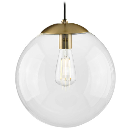 Progress Lighting Atwell Brushed Bronze Pendant Light with Globe Shade