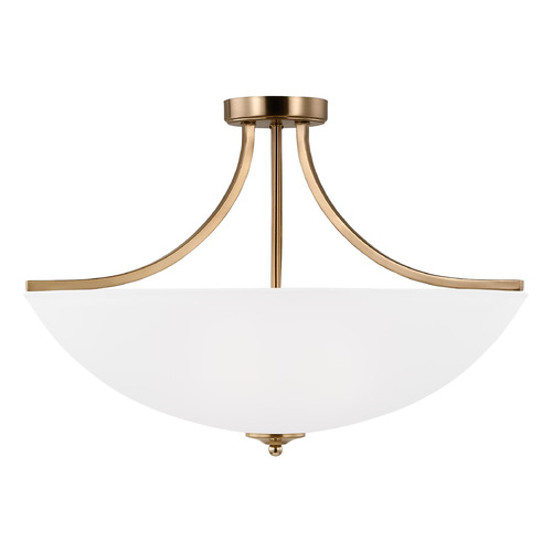 Generation Lighting Geary 25-Inch Satin Brass Semi-Flush Mount by Generation Lighting 7716504-848