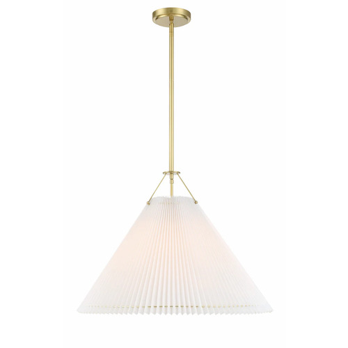 Crystorama Lighting Gamma 24.50-Inch Pleated Pendant in Aged Brass by Crystorama Lighting GAM-71005-AG