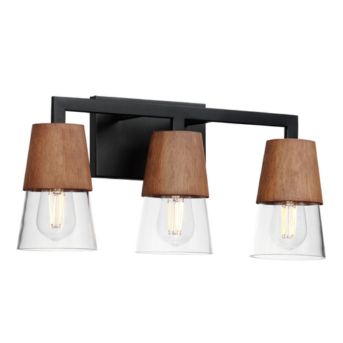 Carpenter Walnut & Black Bathroom Light by Maxim Lighting