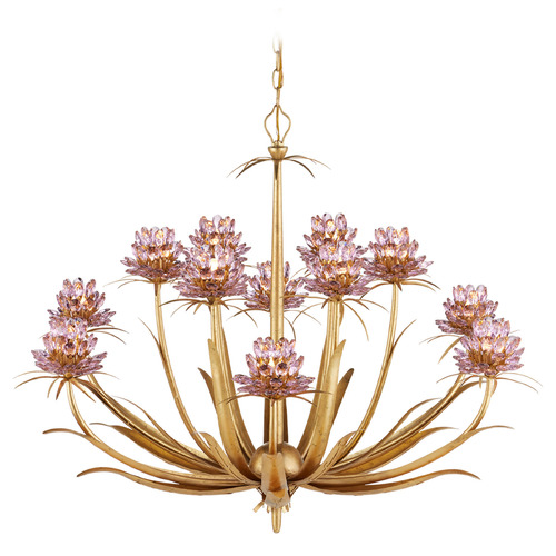Currey and Company Marilee Dutch Gold Leaf LED Crystal Chandelier