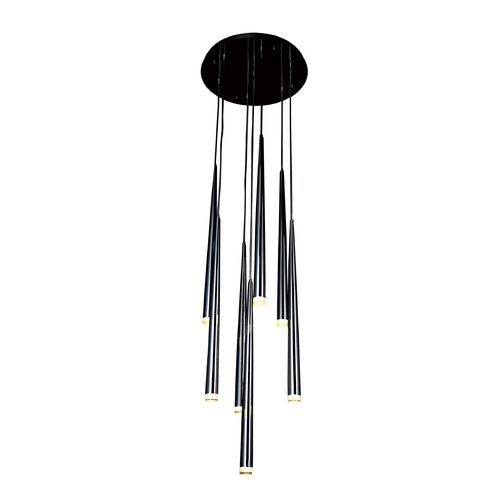 Avenue Lighting Highland Avenue 7-Light Black Chrome LED Multi-Light Pendant by Avenue Lighting HF2107-BLK