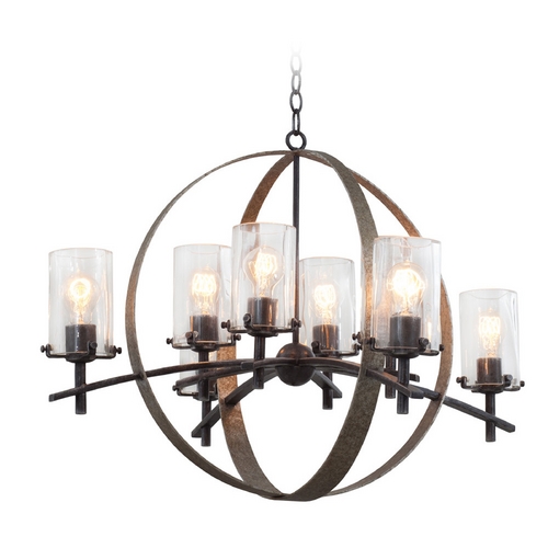 Irvine Vintage Iron Chandelier by Kalco Lighting