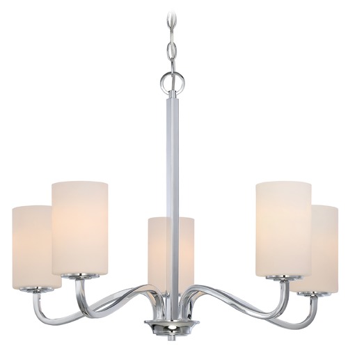 Willow 27-Inch Chandelier in Polished Nickel by Nuvo Lighting