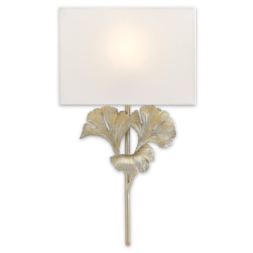 Currey and Company Lighting Currey and Company Gingko Distressed Silver Leaf LED Sconce 5900-0009