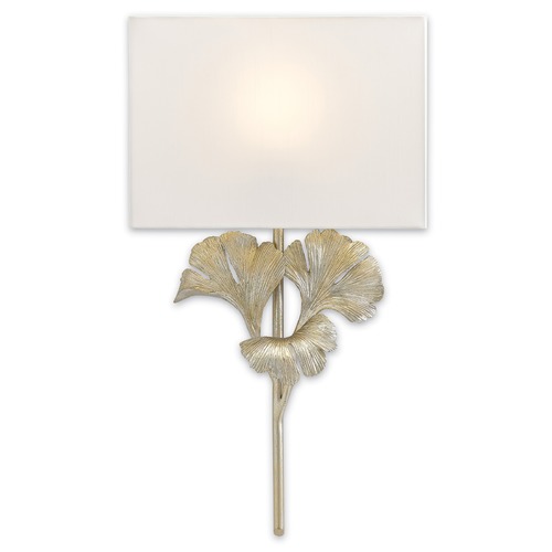 Currey and Company Gingko Distressed Silver Leaf LED Sconce