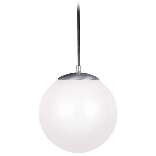 Leo Hanging Globe Satin Aluminum LED Pendant by Visual Comfort Studio