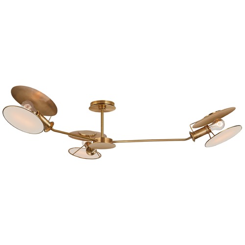 Visual Comfort Signature Collection Thomas OBrien Osiris Semi-Flush in Antique Brass by Visual Comfort Signature TOB4291HABL