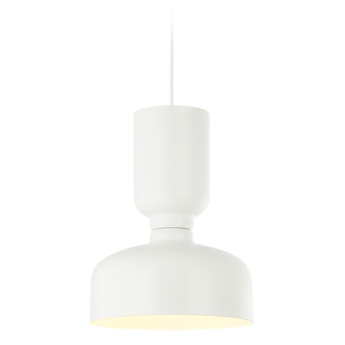 Matteo Lighting Matteo Lighting Pedestal White Pendant Light with Bowl / Dome Shade C71103WH