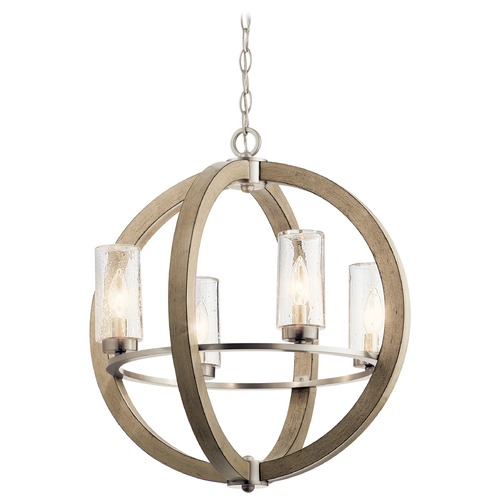 Kichler Lighting Grand Bank Distressed Antique Gray 4-Light Outdoor Chandelier by Kichler Lighting 49791DAG