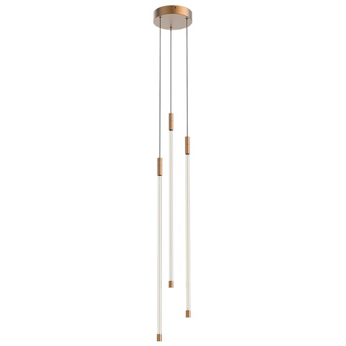 Motif 5.5-Inch Wide LED Multi-Port Pendant in Brushed Gold by Kuzco Lighting