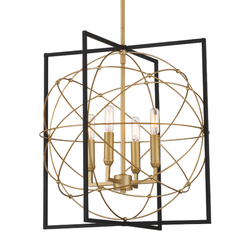 Titan's Trace 4-Light Pendant in Coal & Gold by Minka Lavery