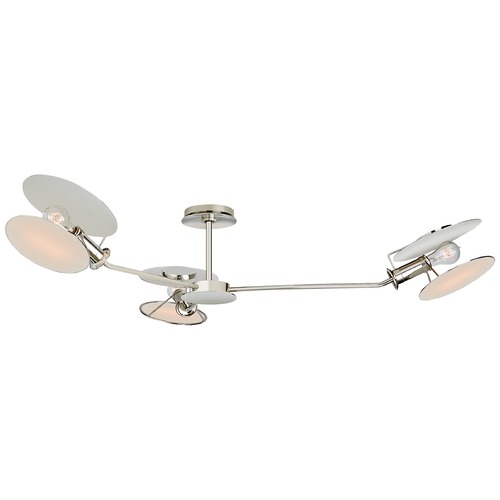 Thomas OBrien Osiris Semi-Flush in Polished Nickel by Visual Comfort Signature