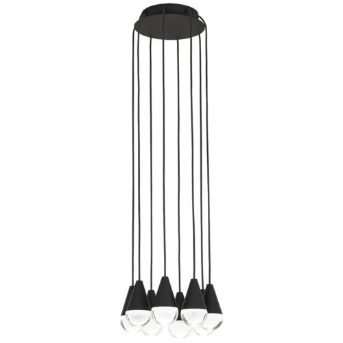 Visual Comfort Modern Collection Cupola 8-Light LED Chandelier in Black by Visual Comfort Modern 700TRSPCPA8RB-LED930