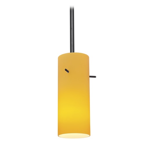 Access Lighting Modern Mini-Pendant Light with Amber Glass 28030-1R-ORB/AMB