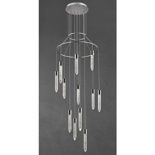 Design Classics Icicle Chrome LED Crystal Multi-Light Pendant