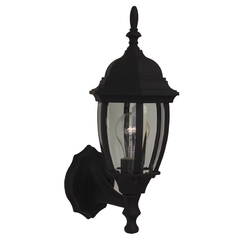 Bent Glass Cast 16-Inch Textured Matte Black Outdoor Wall Light by Craftmade Lighting