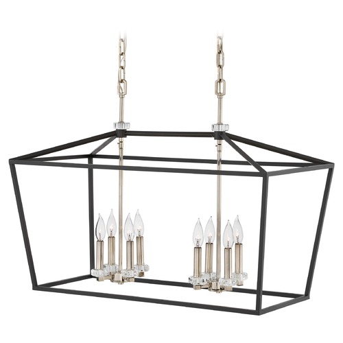 Stinson 8-Light Black & Polished Nickel Chandelier by Hinkley Lighting